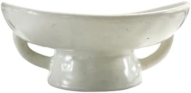 Fox Run White Ceramic Fruit Bowl, 3.5" x 8" x 9" Decorative Bowl
