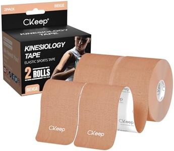 CKeep Kinesiology Tape, Uncut 2 Rolls, Original Cotton Elastic Premium Athletic Tape,Latex Free Hypoallergenic, 2inch x 16ft, Begie