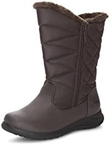 totes Women's Winter, Rain & Snow Boots Insulated Warm Fur-Lined, Tall Mid-Calf Height, Brown, 9