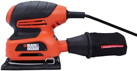 BLACK+DECKER KA400 220W 1/4'' Corded Single-Speed Sheet Sander with 16000 Orbits/minute for Paint, Varnish, Cleaning Glass, Removing Rust & Sanding in Tight Spaces, 1 Year Warranty, ORANGE & BLACK