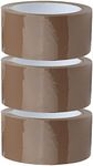 Crimson Starfish 3 x Brown Packaging Tape Rolls 48mm x 66m | Packaging Tape for Packing Parcels, Boxes, Postage, Moving House | Adhesive Parcel & Clear Packing Tape | Moving Out Essentials