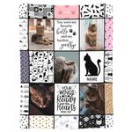 Funnylife Personalized Blankets with Pet Cat Pictures and Name Custom Cat Memorial Gifts - Sympathy for Loss of Cat, Cats 5 Photo, 50''X60''