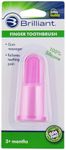 Brilliant Baby Finger Toothbrush - Silicone Gum Massager and Teether Brush for Babies and Toddlers, 3 Months Old and Up, Infant Teeth Cleaning Essentials, Baby Teethers and Toothbrushes Pink, 1 Count