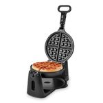 DASH Flip Belgian Waffle Maker – 1” Thick Waffle Mold, Nonstick Waffle Iron with Quick Heat-Up, Surface - Rotating Belgian Waffle Maker for Kids and Families, Just Add Batter (Black)