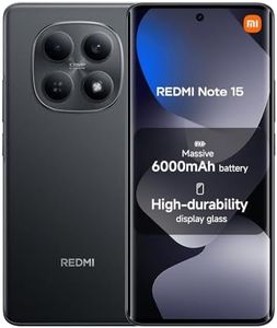 XIAOMI Redmi Note 15, Smartphone 6+128 GB, Massive 6000mAh Battery, Water Resistance, 108MP Super-clear Camera, 6.77" FHD+ Display, Black, Warranty 2 years, Charger Not Included