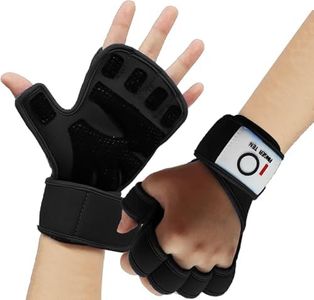 Crossfit Weight Lifting Gloves with Wrist Support Men & Women for Gym Workout, Cross Training, Fitness, WOD, Pull Ups & Weightlifting. Strong Grip & Full Palm Protection, Wrist Wraps (Black, Small)