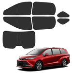 D-Lumina Rear ＆ Side Window Sun Shade for 2021 2022 2023 Toyo-ta Sienna Accessories, Windshield Sunshade Window Shade Sun Visor Protector Block UV Rays Heat, Foldable 2 Layers 210T Material Pack of 7