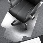 Cleartex Ultimat Chair Mat, Clear Polycarbonate, for Plush Pile Carpets Over 1/2", Rectangular with Lip, 48" x 53" (FR1113427LR)