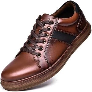 Casual Sneakers, Originals Oxford Lace-up Leather Shoes for Men Brown 13