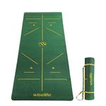 WiseLife TRUE Body Alignment Yoga Mat + Sleek Yoga Strap for Men and Women | Non-Slip Textured Extra Wide & Thick | Pro Balance TPE Exercise Mat For Home, Pilates, Gym & Fitness (6mm, Green)