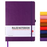 HIJYOO A4 Notebook, Notebook A4 Journal Notebook Hardcover Notepad with Bookmark Composition Notebooks, Pen Loop, and Elastic Closure, 8.3" X 11.18"，Purple