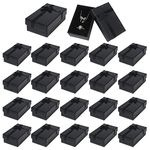 24 Pack Jewellery Gift Boxes Bulk, Small Gift Boxes with Lids and Bowknot for Jewellery, Ring Earring Necklace Gift Boxes 8× 5× 3cm, Black