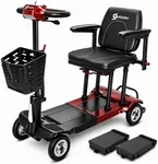 [2026 Upgrade] Aotedor Ultra Lightweight Mobility Scooters for Adults, 36Lbs Foldable Motorized Scooter for Seniors with 2 Lithium Batteries All Terrain Electric Power Scooter Airline Approved