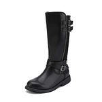 DREAM PAIRS Unisex-Child Black Buckle Knee High Riding Boots,Size 5 Big Kid,Black,LUCKID-03