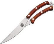 HARVA Stainless Steel Kitchen Vegetable Scissor Heavy Duty MultiPurpose Ultra Sharp Poultry Shears For Meat Chicken Bone Fish Seafood Bbq Handle With Safety Lock & Spring Loaded (Brown)