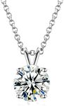 Moissanite Necklace for Women, Lab 