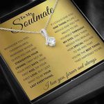 To my soulmate necklace, Love Necklace For Her, Gifts For Wife From Husband - Fiance Gifts For Her, Couple Gifts, Girlfriend Gifts - Jewelry For Her On Birthday, Christmas, Valentine, Mother's Day, Stainless Steel, Cubic Zirconia