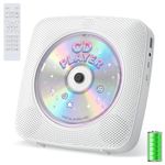 CD Player Portable Bluetooth Rechargeable: CD Players for Home with 1800mAh Kegaudio Desktop Wall CD Player with Speakers Music Player CD Boombox FM Radio USB Remote Control
