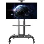 NB AV Mount Mobile TV Cart TV Stand with Wheels for 55" - 85" Inch LCD LED OLED Plasma Flat Panel Screens up to 200lbs