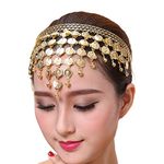 MYADDICTION Belly Dance Headband Costume Forehead Headdress Bride Women Accessory Gold Clothing, Shoes & Accessories | Dancewear | Adult Dancewear | Belly Dancing