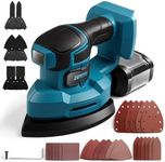 ZUYIYI Cordless Detail Sander for Makita 18V Battery(No Battery), 13000 OPM Electric Mouse Sander, Palm Sanders w/Dust Collector, 6 Attachments, 24Pcs Sandpapers for Tight Spaces Sanding, Woodworking