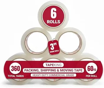Tape King Clear Packing Tape 3 Inch Wide (2.7mil Thick) - 60 Yards Per Refill Roll (Pack of 6 Rolls) - Strong Sealing Adhesive Industrial Depot Tapes for Moving, Packaging, Shipping, Office & Storage