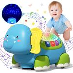 JQLM Baby Toys 6 to 12 Months, Musical Elephant Crawling Baby Toys for 12-18 Months, Early Learning Educational Toy with Light & Sound, Birthday Toy for Infant Toddler Boy Girl 1-2 Year Old