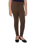 Stop N Shop Girls Regular Slim Fit Stretchable Legging Bottom - Brown, 14-16 Years