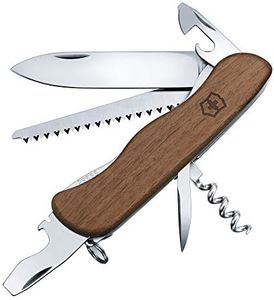Victorinox, Forester Wood, Navaja Multiuso Suiza, Cuchillo bolsillo, Regalo, 10 Funciones, Hoja grande, Abrelatas, Bloqueable