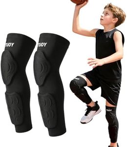 Dialudon Youth Kid Knee Pads with Shin Guard Pads,13MM Calf Pads Protector, Padded Compression Leg Sleeve for Football, Baseball, Rugby, Basketball Soccer Volleyball