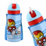 SKi Homeware TANGO Stainless Steel-304 grade Water Bottle for School, Kids favourite character prints | wide mouth | leak proof sipper | light weight | BPA Free & Food Grade - 550ML (Mini Avengers)