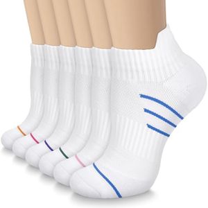 White Compression Ankle Socks for Women, Low Cut Compression Running Sock with Ankle Support