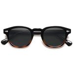 SOJOS Retro Small Round Sunglasses for Men Women Trendy Circle Style UV400 Lenses Unisex Sun Glasses SJ2251 with Black&Tortoise Frame/Grey Lens