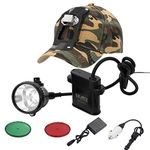 Waterproof Cree LED Hunting/Fishing/Hiking/Camping/Mining Headlamp-Equipped Rechargeable Battery,Gift Box Packing Including Red&Green Len Filter/Home Charger/Car Charger/Instruction Manual/Bracket Cap