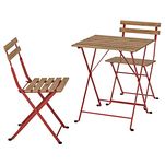 MARIAS KOMMERCE Outdoor Table and 2 Chairs-TARNO, Outdoor, red/Light Brown Stained