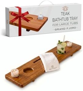 Teak Bathtub Tray for Tub 35” | Bath Tub Tray Wood for Large & Freestanding Tubs, Bathtub Trays for Tub, Bath Tray for Tub, Bath Table Tray | Grand Fjord by JapandiSpirit