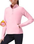 Zaclotre Girls Fleece Long Sleeve Shirts Half Zip Pullover Sweatshirt with Pockets Kids Athletic Winter Jacket Pink