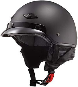 LS2 Helmets Bagger Motorcycle Half Helmet (Matte Black - Large)