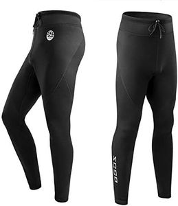 Men's Wetsuit Pants, 2mm Neoprene Long Pants for Surfing Kayaking Swimming Diving Canoeing (Black, XL)