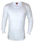 Heat Holders - Mens Winter Warm Thermal Underwear Long Sleeve Vest Top Shirt, White, Large