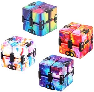 4 Pack Fidget Cube Infinity Cubes, Infinity Cubes Pack Relaxing Hand-Held for Adults,Magic Release Stress Cube and Anxiety Relief Toys, Killing Time Cool Fidget Block for ADD/ADHD/OCD