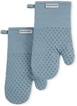 KitchenAid Asteroid Oven Mitt Set, 7"x12.5", Fog Blue, 2 Piece