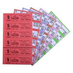 Jumbo Bingo 750 BOOKS 5 PAGE GAME STRIPS OF 6 TV TICKET SHEET BIG BOLD NUMBERS