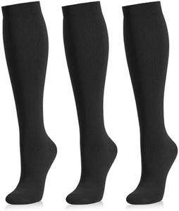 Medical Compression Socks for Women and Men 3 Pairs 20-30 mmHg Knee High Christmas Compression Stockings Circulation Best for Running Athletic Nurses