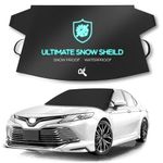 OxGord Frost Guard Windshield Snow Cover - Ice Removal & Wiper Visor Protector - All Weather Winter & Summer Auto Sun Shade for Cars, Trucks, Vans and SUVs - Stop Scraping with a Brush or Shovel