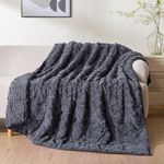 Uttermara Weighted Blanket Queen Size 20 lbs for Adults, 60" x 80" 3D Pattern Design Weighted Blanket for Sofa Bed, Heavy Blanket Great for Calming and Relax, Dark Gray