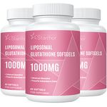 Liposomal Glutathione Softgels 3 Pack, Glutathione Supplement 1000mg per Serving, Antioxidant Support and Liver Detox, 180 Capsules