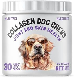 Collagen Dog Chews for Joint & Skin Health 30 Soft Chews All Breeds Mobility, Cartilage Repair & Pain Relief Hip & Joint Skin Coat Anti-inflammatory Support Eggshell Membrane Senior & Adult Dogs