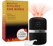 Reusable Hand Warmers with 12 Hours of Lasting Heat - Refillable Hand Warmer Catalytic Burner with Lighter Fluid Canister - Reusable Heater & Fabric Pouch - Insulating Matte Finish (Matte Black)