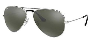 Ray-Ban Classic Aviator Sunglasses Silver Mirror - Black - 58 mm